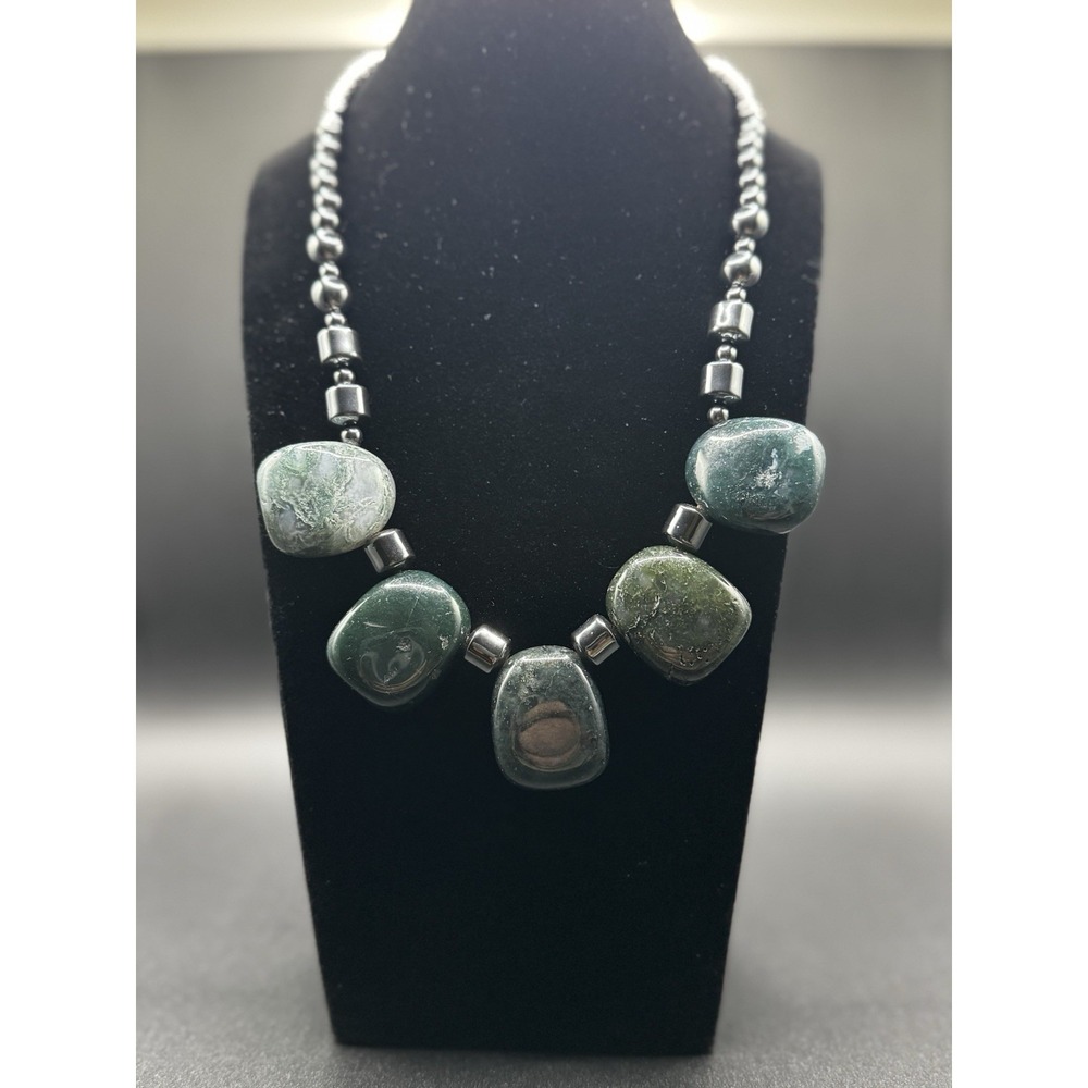 Boutique‎ Made - Fancy Jasper & Hematite Necklace - 16"